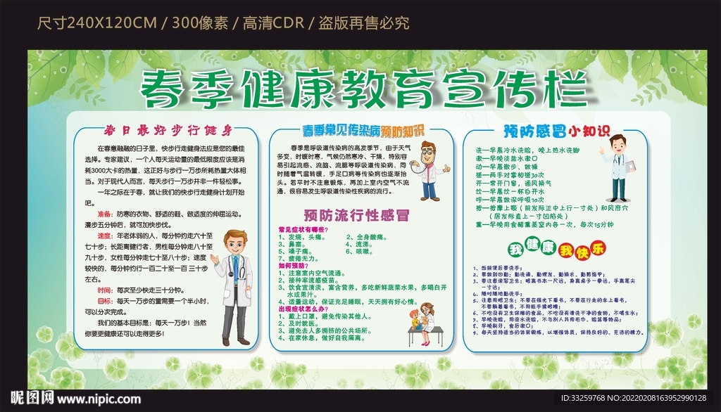 春季健康教育宣传栏
