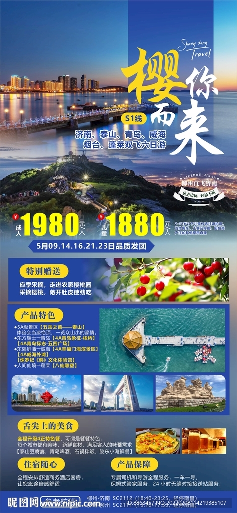 樱你而来-山东旅游海报