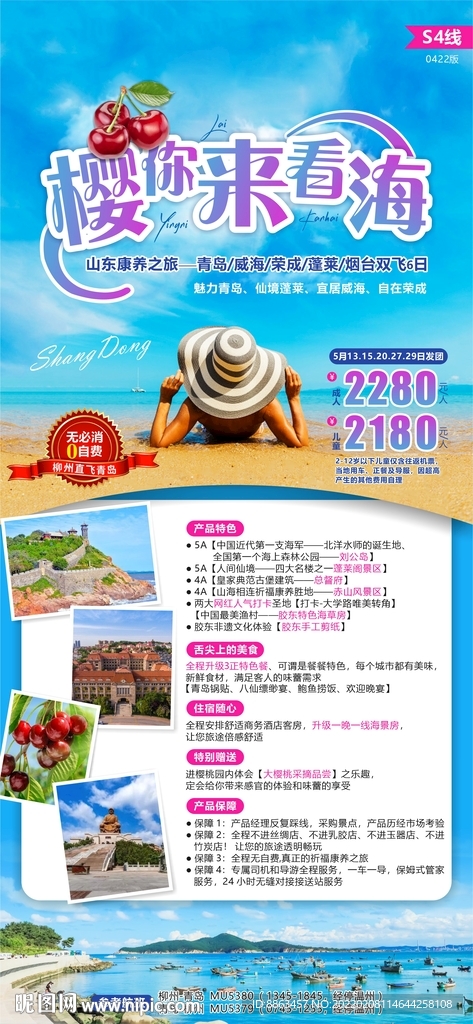 樱你来看海-山东旅游海报