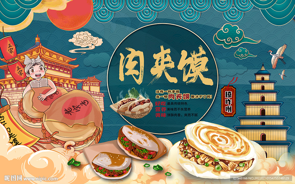 肉夹馍背景