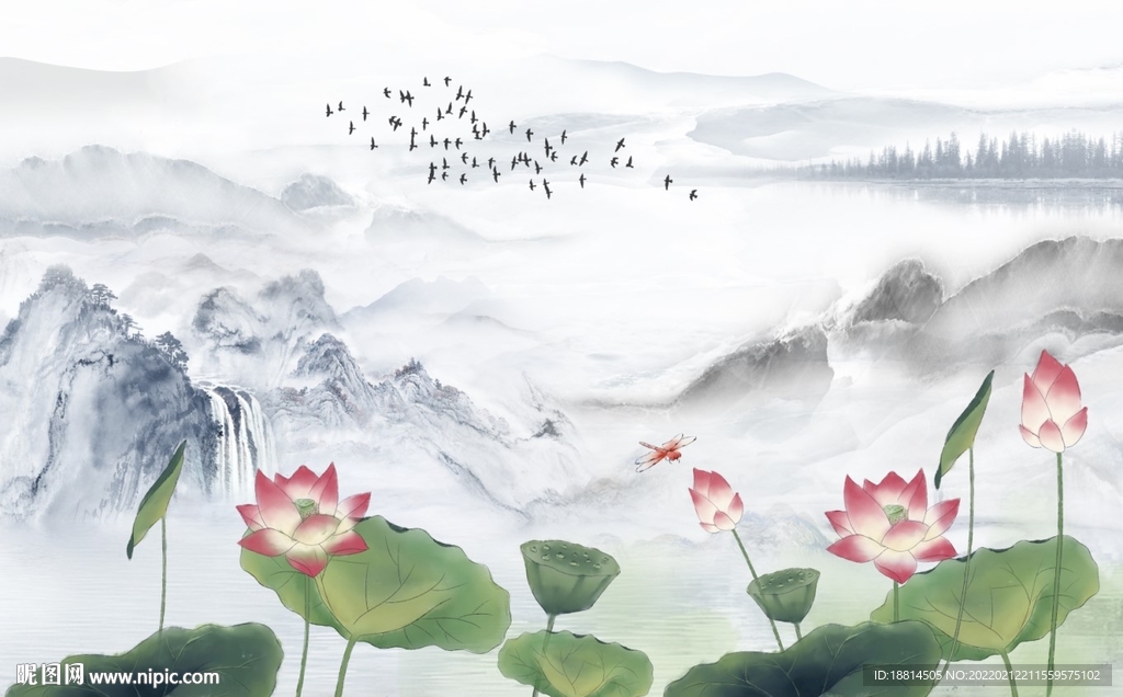 新中式背景墙