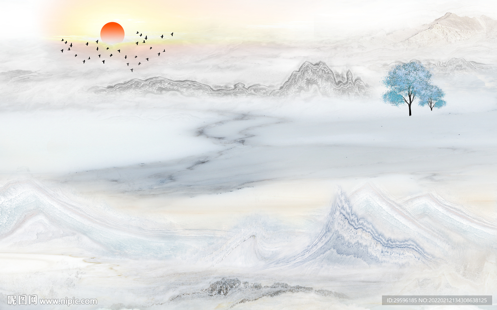 最新高端现代山水 TIF分层