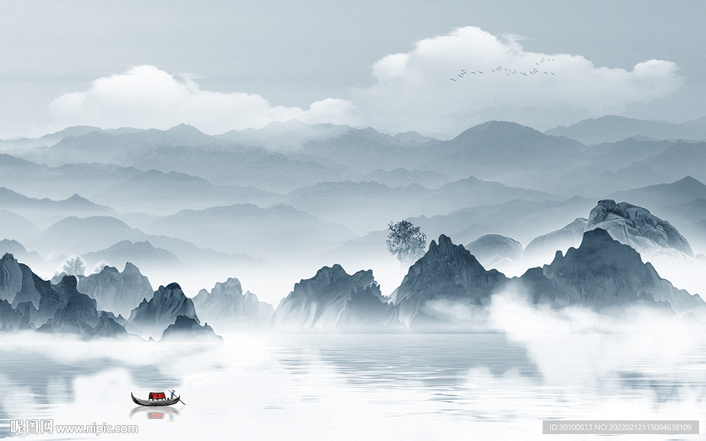 高端 客厅最新山水 tif分层