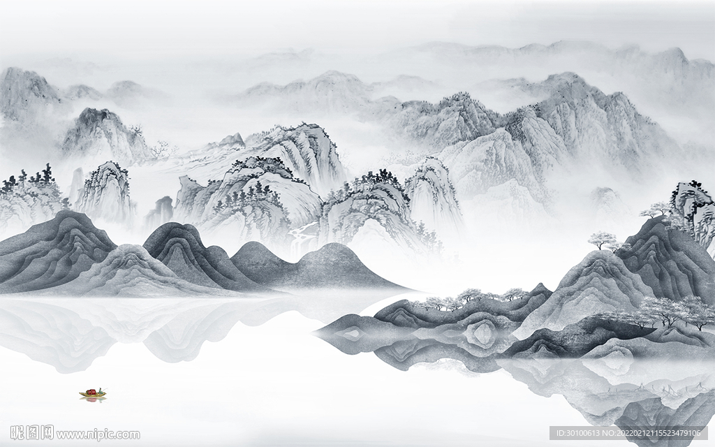 人气客厅最新山水 tif分层