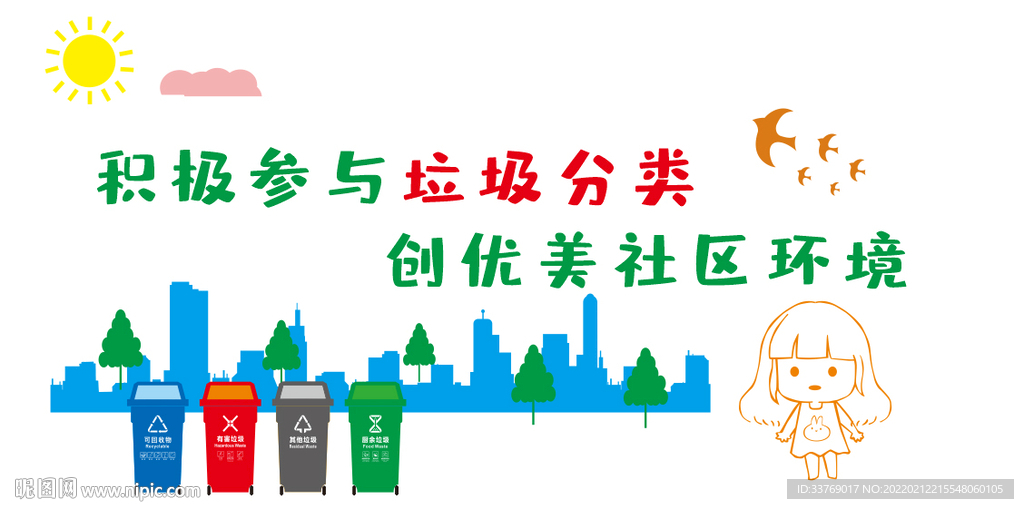 垃圾分类宣传标语文化墙图片