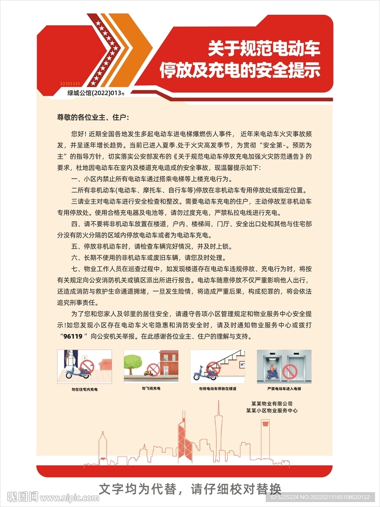 电瓶车充电安全知识海报