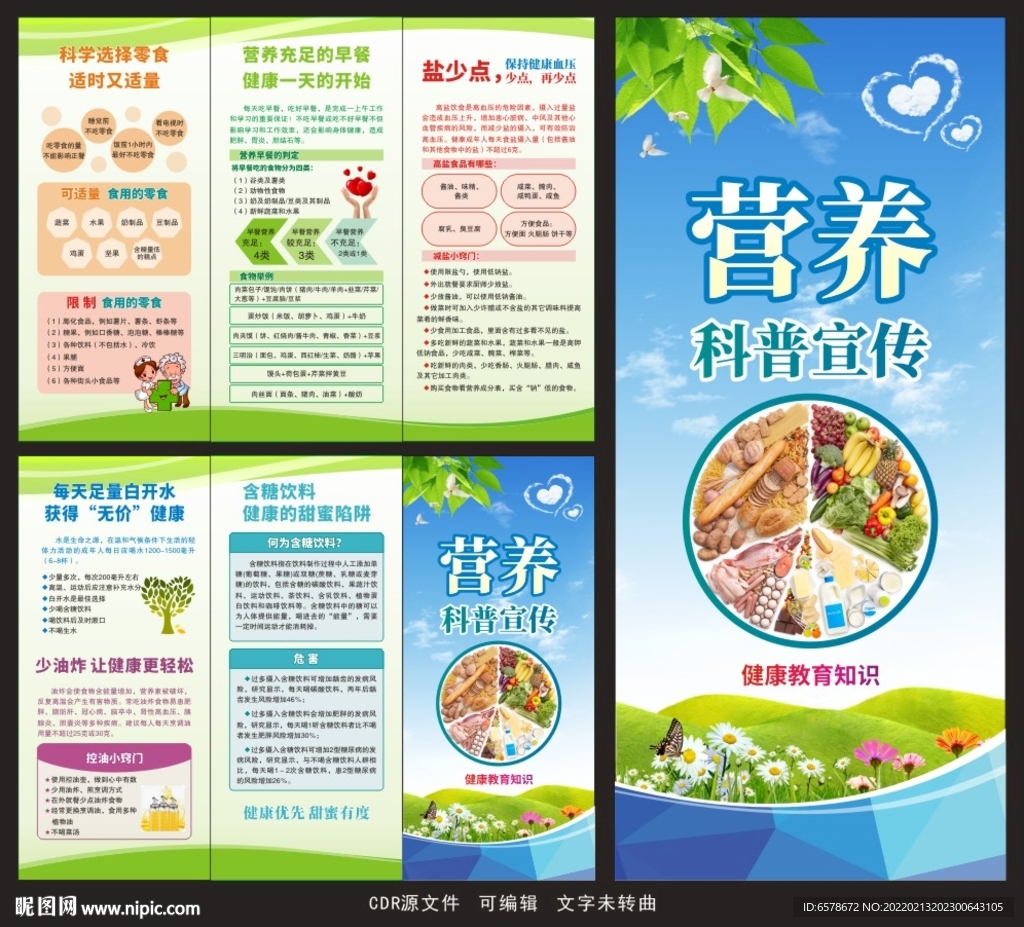 营养科普宣传三折页
