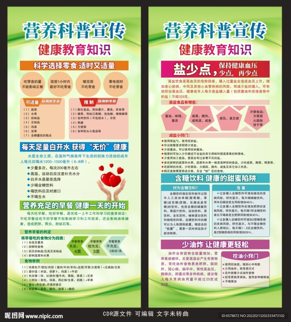 营养科普宣传X展板
