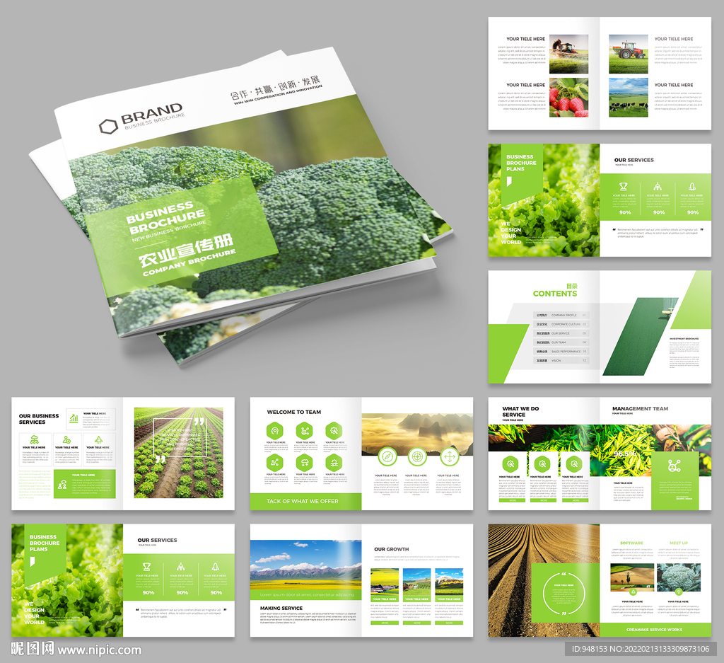 正方形农业宣传册