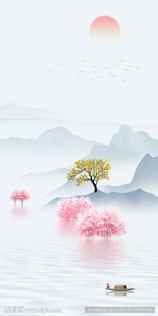 新款玄关新品山水 TIF分层