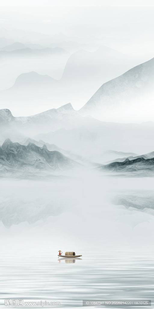 中式山水玄关新画 TIF分层