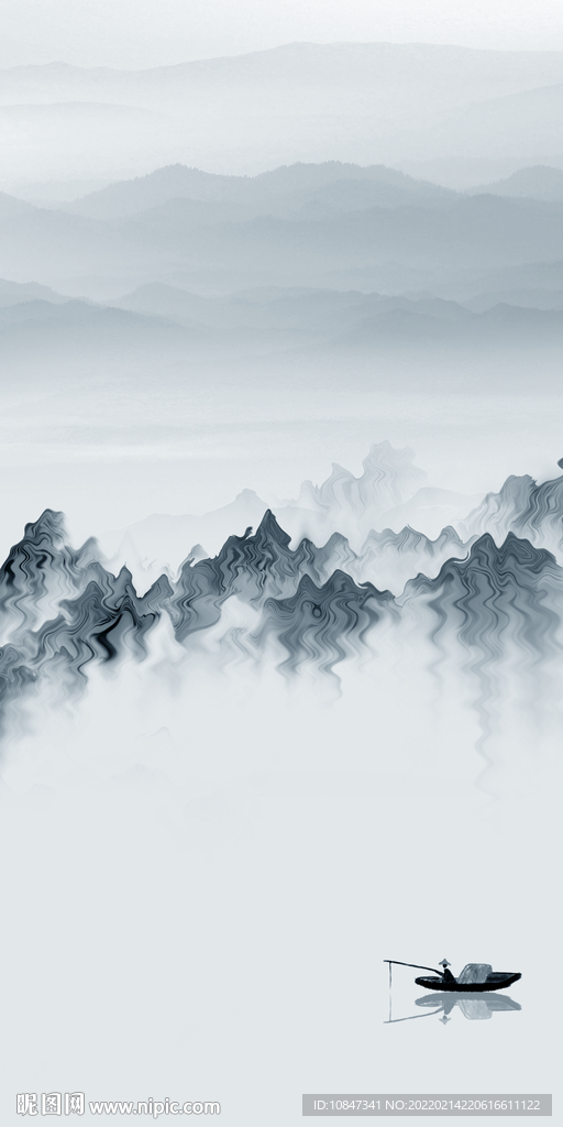 高清 山水玄关新画 TIF分层