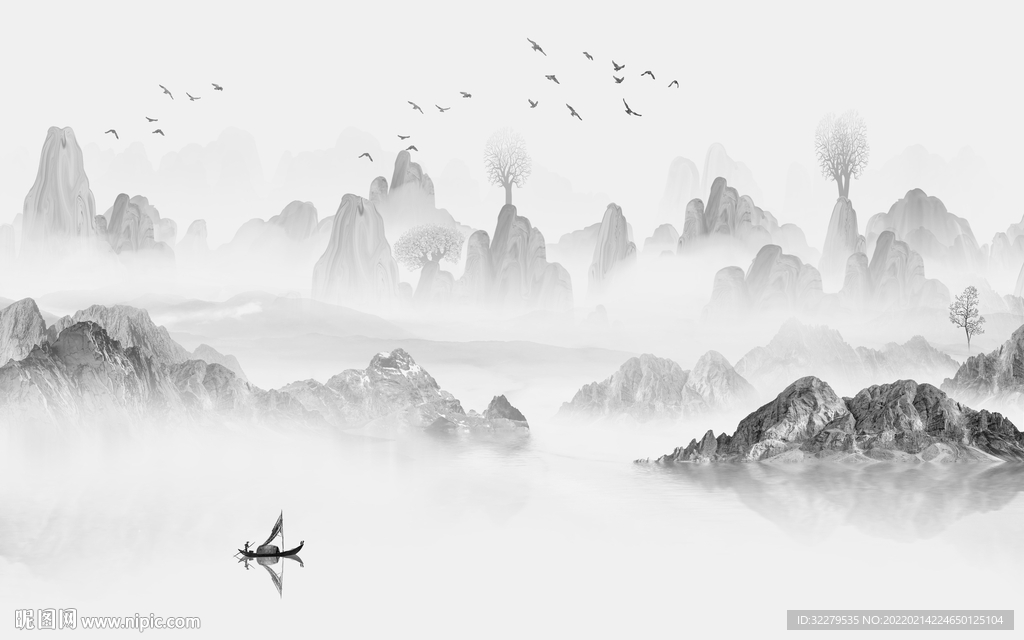 新款灰色客厅山水 TiF分层