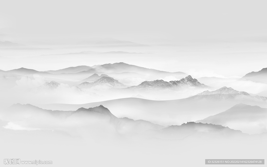 山水大气灰色图 tif分层画