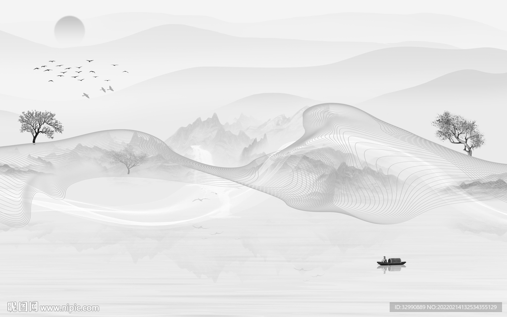 新款最新山水画 TIF分层画