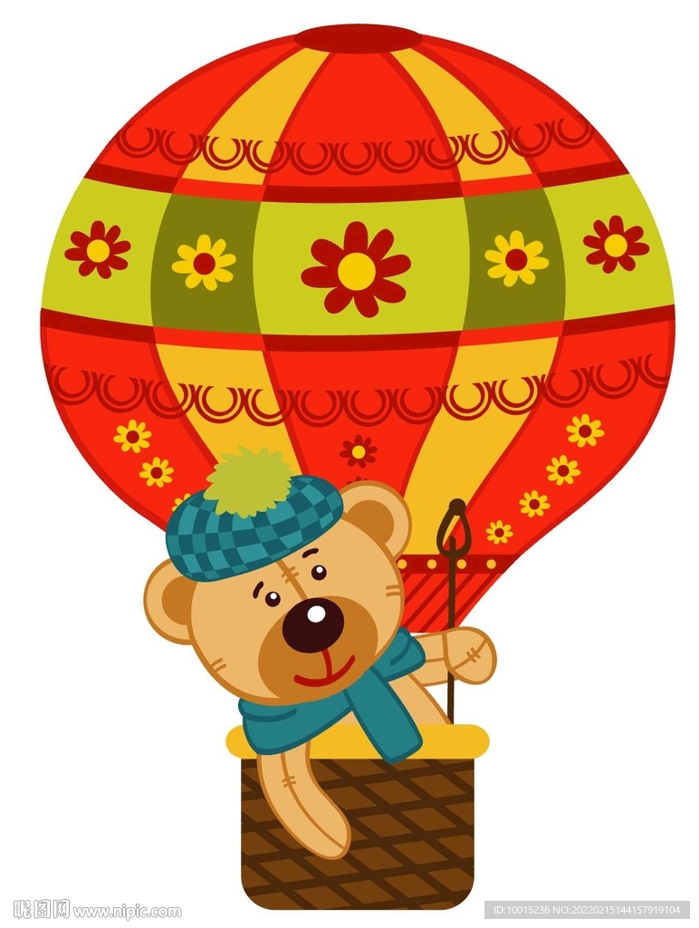 坐热气球的小熊