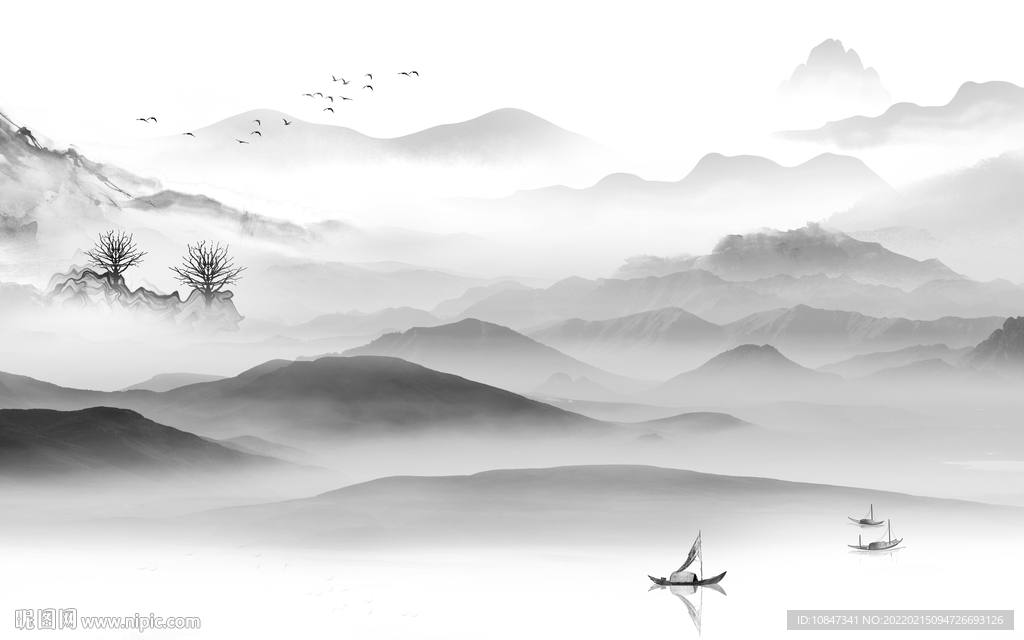 客厅灰色新款山水 TIF分层