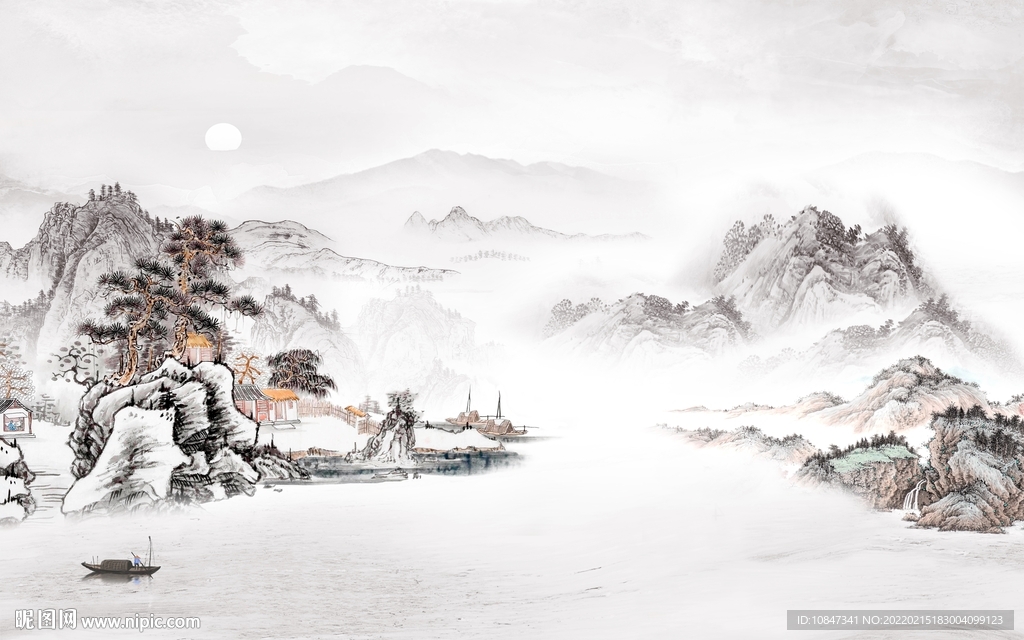 最新意境大山水画 TIF分层