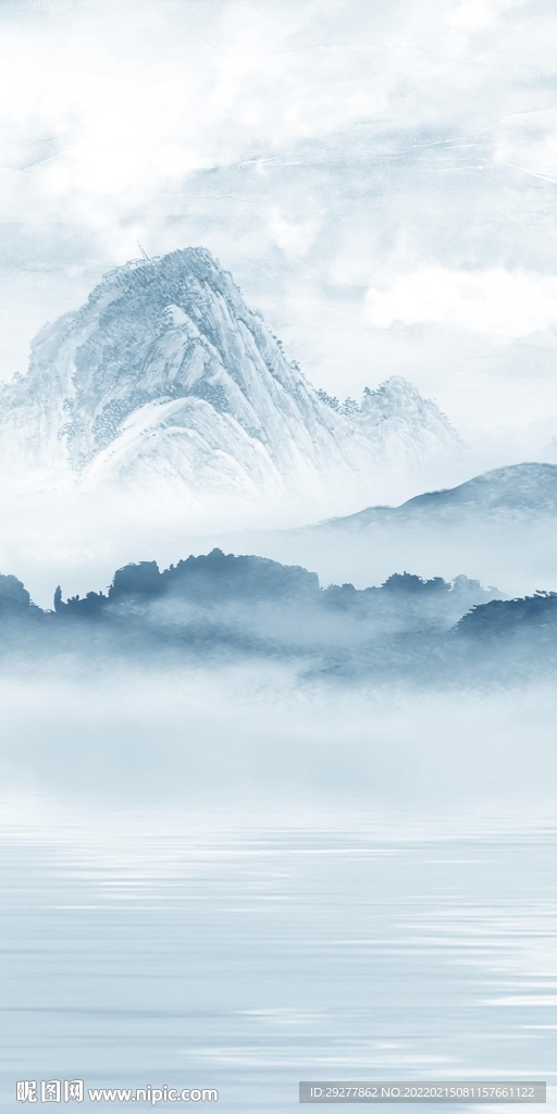 意境山水中式玄关 TIF分层