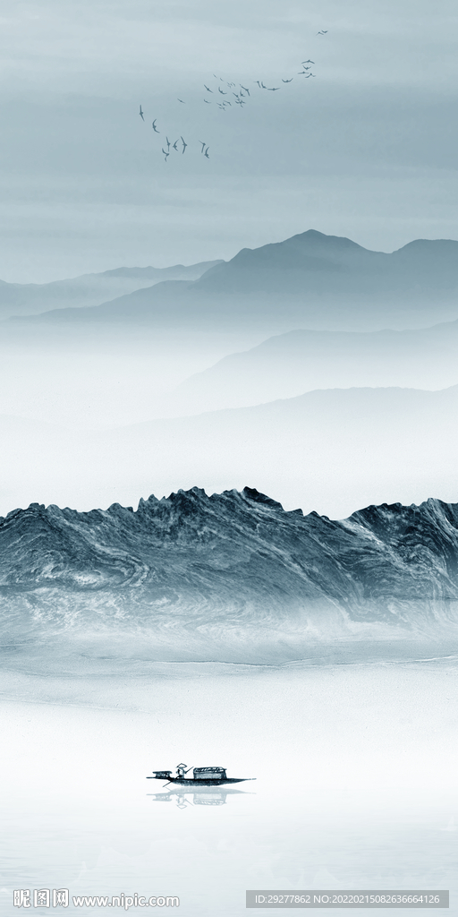 高清 山水中式玄关 TIF分层