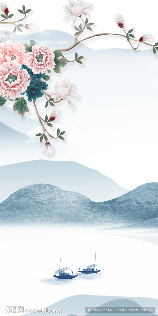 中国风现代玄关背景 TIF分层