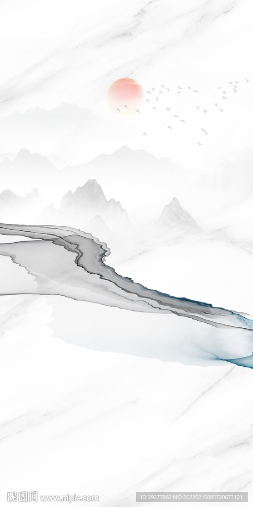 爵士白中式玄关背景 TIF分层