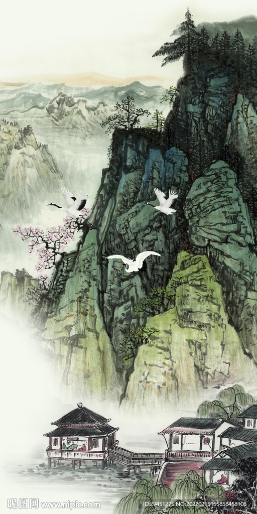国画意境山水玄关 TlF分层