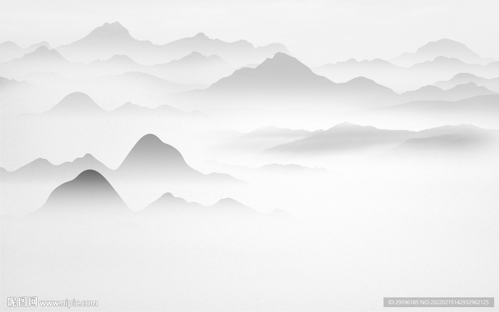 意境灰色客厅山水 TIF分层