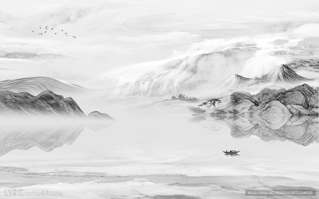 最新灰色客厅山水 TiF分层