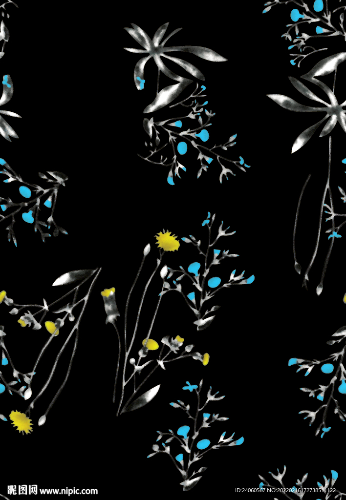 裙花图