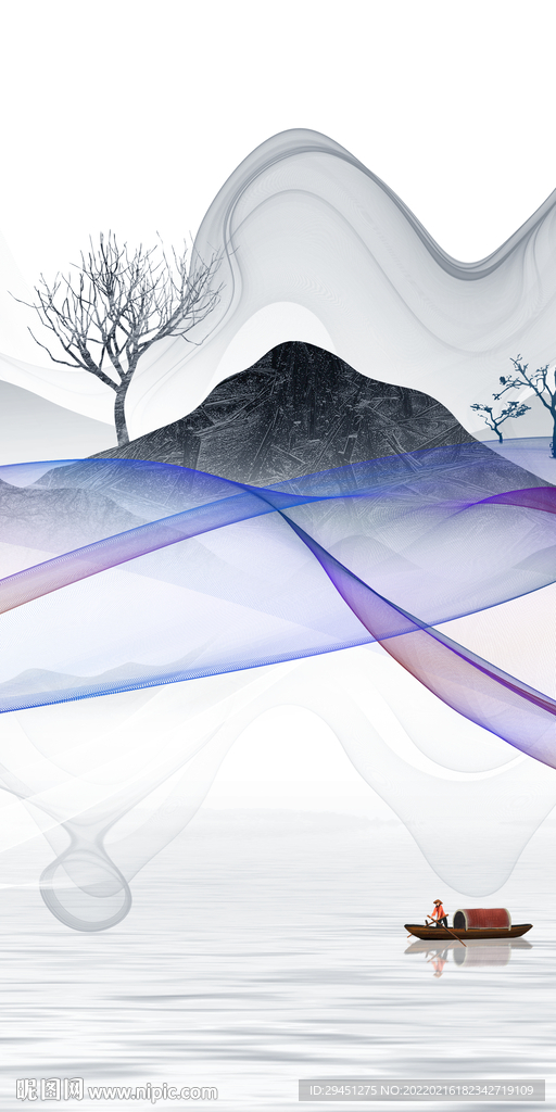 简约山水现代玄关 TlF分层