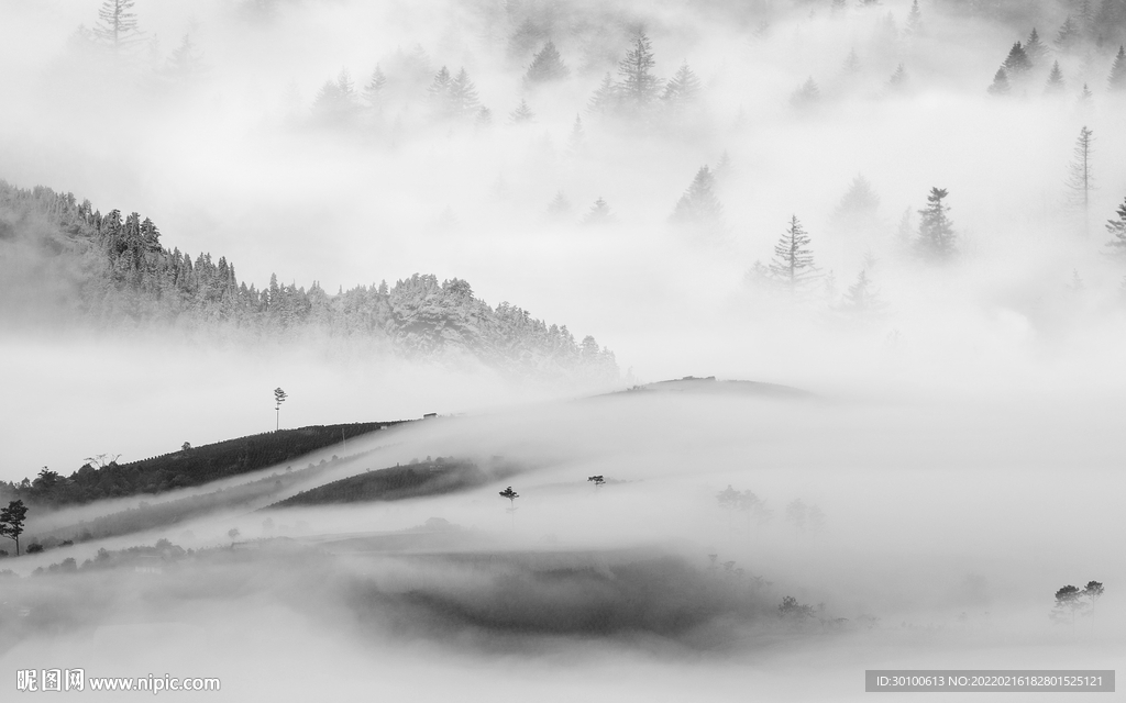 中国风灰色新款山水 TlF分层