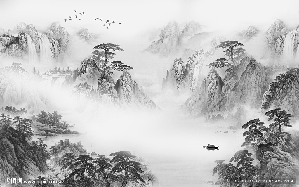客厅 灰色新款山水 TlF分层