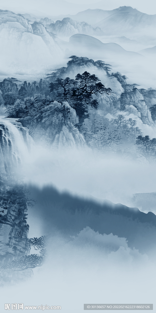 大气别墅山水玄关 TIF分层