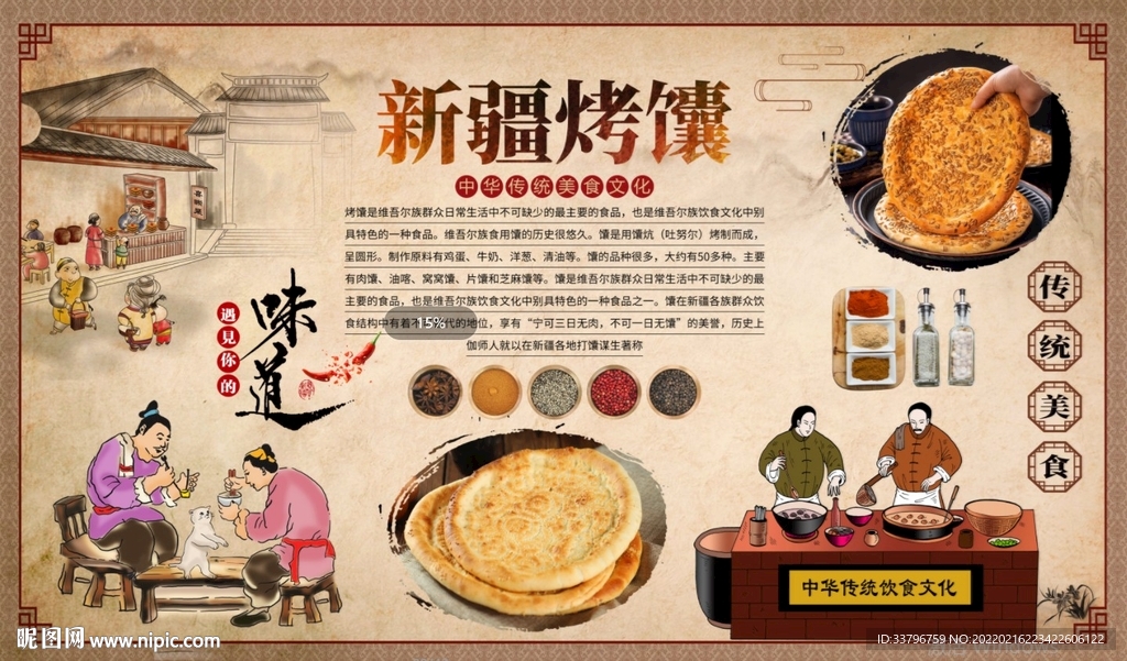烤馕背景墙