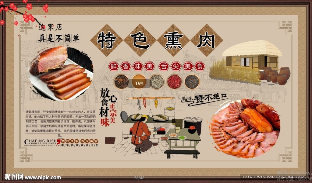 熏肉背景墙