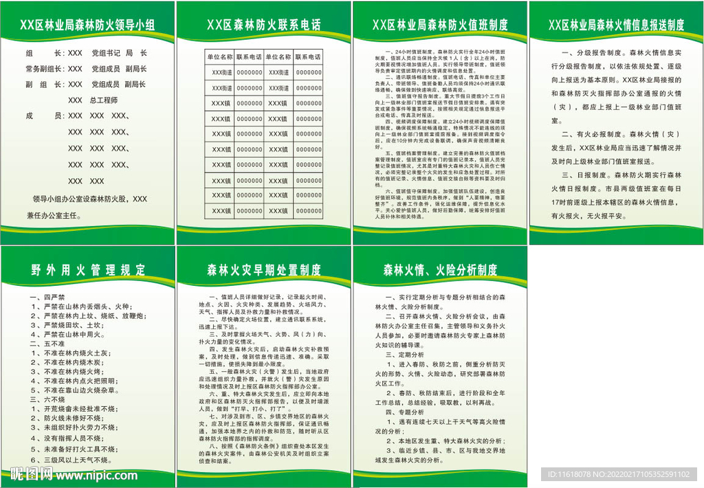 森林防火制度牌