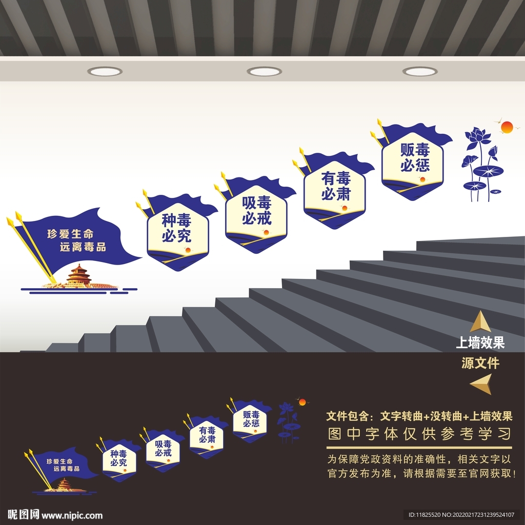 禁毒楼梯文化墙