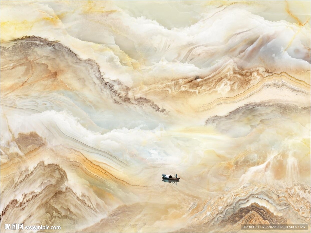 晶瓷画山水风景大理石纹