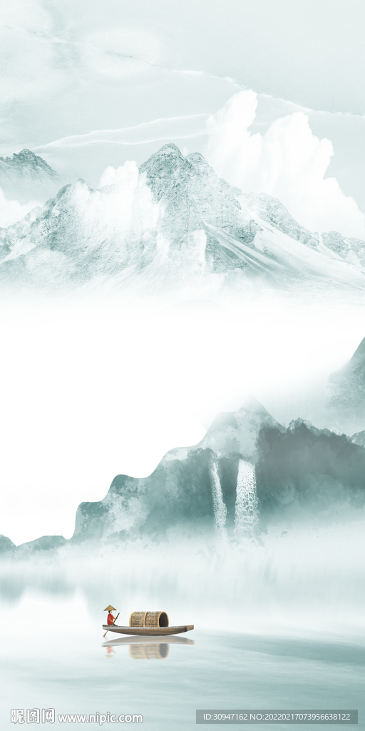 爆款意境山水玄关 TIF分层