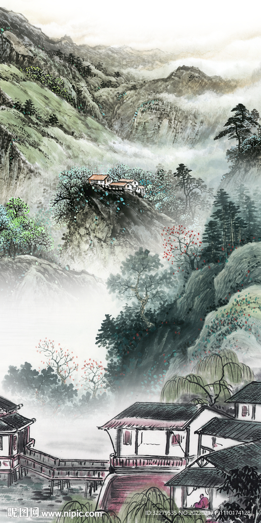 国画 新款现代玄关 tif分层