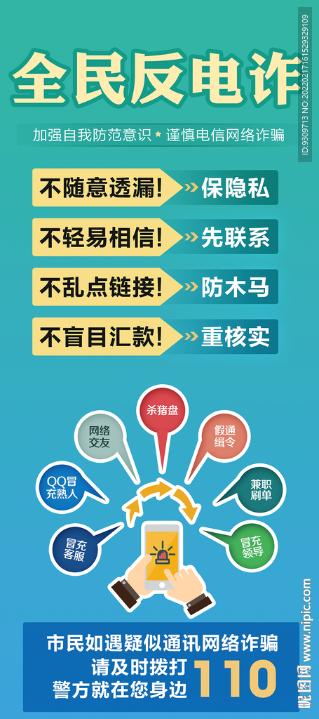 全民反电诈 反诈 展架