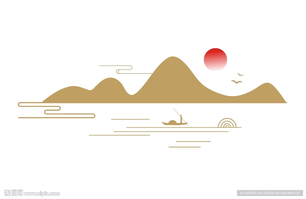 (cny)举报收藏立即下载关 键 词:中国风 中式元素 渔船 山水 传统纹样