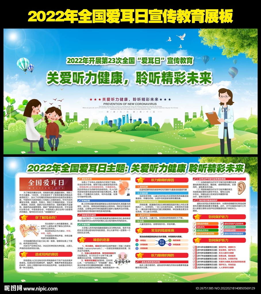 2022年全国爱耳日宣传展板