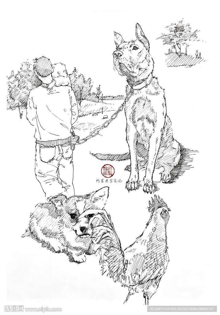 线性插画