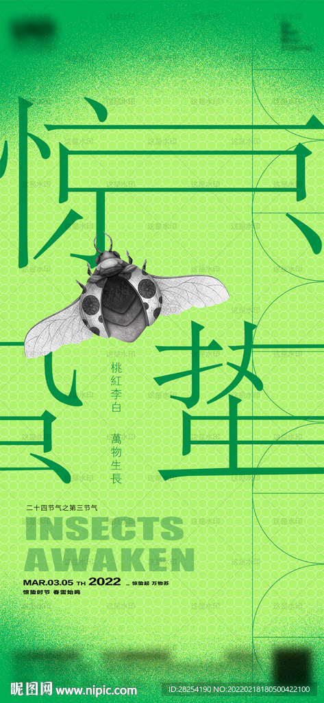 夜店传统节日节气惊蛰概念海报