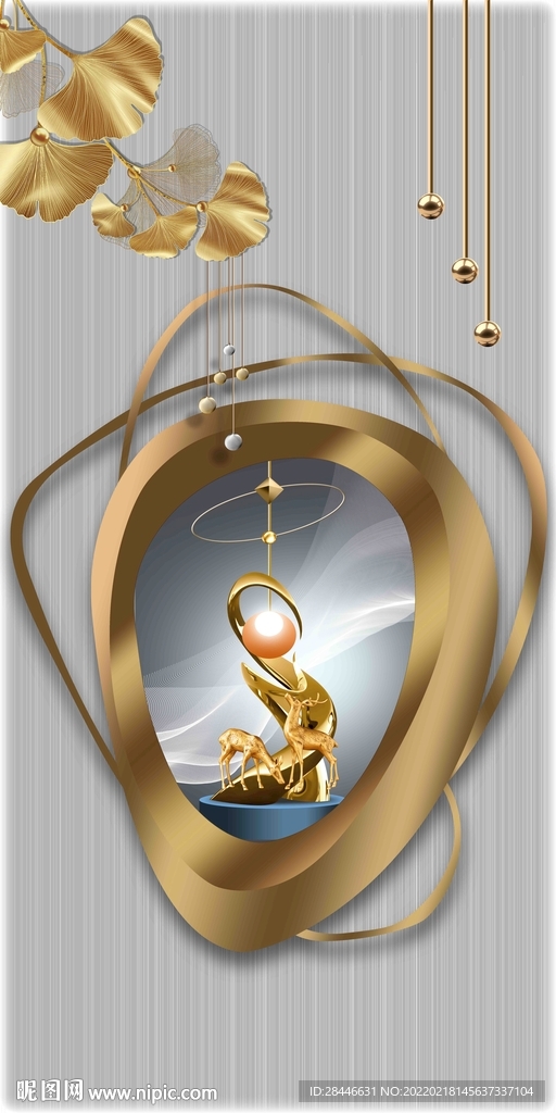 轻奢镜面玄关装饰画