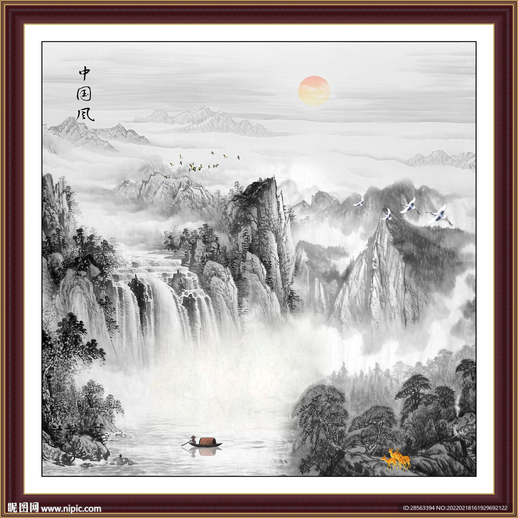 山水国画山水画