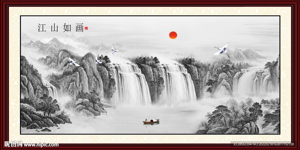 山水国画山水画