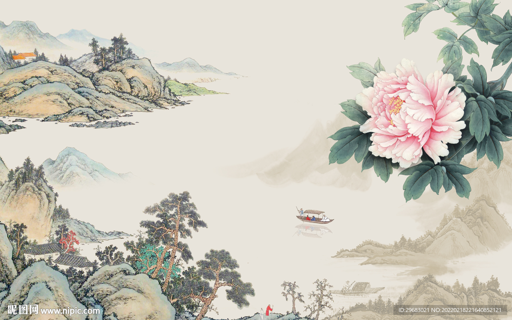 国画现代高端山水 TIF分层